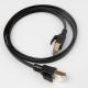 Black Shielded Cat8 Flat Ethernet Cable With Gold Plated RJ45 Connector