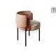 Double Layer Back Upholstered Arm metal Chair For Coffee Shop