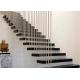 Wood Treads Modern Floating Stairs , Floating Stairs With Glass Railing CE Approval