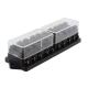 10 Slots Circuit Blade Fuse Blocks Fuse Box Holder PA66 6.3mm For Bus