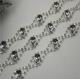 OEM graceful luxury silver color bag hardware 20 mm diamond decorative iron metal chain for tote bag
