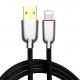Metal Alloy Nylon Braided USB Data Cable 3 Feet 8 Pin 2A For IPhone Fast Quick Charging