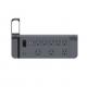7 outlet Power Strip and Extension Socket With Circuit Breaker 2 Type C LED Light 2*7W 500 Lumin 2 Rotating 180°