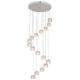 Square LED Crystal Pendant Lighting Fixture 100cm Dimensions Hanging Type