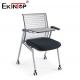 Powder Coating Frame Training Chair Mesh Backrest With Writing Tablet Armrest And Swivel Casters