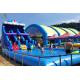 Large Inflatable Water Slide With Rainbow Double Lane Water Slide With Adult Swimming Pool