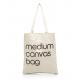 Medium / Large Size Cotton Canvas Tote Bags With Zipper Eco Friendly