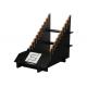 Black MDF Wooden Display Stands / Flooring Display Rack With Logo Printing