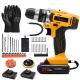 21Volt Cordless Power Tools Combo Kits 41PCS Lithium Ion Battery Operated Drill Machine