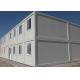 White Prefabricated Container House Two Stories With External Stairs And Eaves