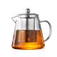 Heat Resistant Clear Glass Teapot with 304 Stainless Steel Strainer Durable
