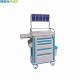 630 X 470 X 920mm ABS Anaesthesia Drug Trolley With Four Plastic Steel Columns