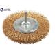 4 100mm Crimped Wire Wheel Brush With Shank Stainless Steel Brass Coated