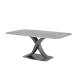 Iron Base Rectangle Dining Table Marble And Stainless Steel Dining Table