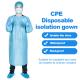 Disposable Medical Fluid Resistant CPE Gown , Disposable Apron Gown Long Sleeve