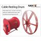 Vertical IP65 380v / 440v Cable Reeling Drum With Red Surface Customized