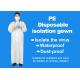 CE FDA Disposable PE Non Woven Isolation Clothes Surgical Gown