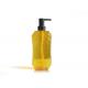 Tranlucent Yellow Flat PET Cosmetic Bottles Pattern Silkscreen Printing Surface Handling