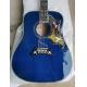 Custom AAAAA 12 Strings All Solid Wood Doves in Flight Viper Blue Acoustic Folk Guitar AAAA solid spruce wood top