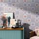 Non-Slip white 200x200mm Floral Floor And Wall Ceramic Rustic Tiles For Living Room And Restaurant