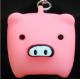 Custom LED color change PVC flashing keychain pig shape for ornaments, Toys
