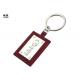 Mens Personalised Silver Keyring , 32mm Flat Chain Leather Photo Keyring