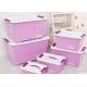 5L~85L plastic storage bin with handle and wheels storage box green pink