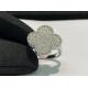 Authentic Van Cleef Magic Alhambra Ring 18K White Gold Diamond Paved