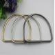 Fashion bag accessory high-grade 3 colors nickel 120 mm iron d ring metal bag handle for leather