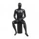 Matte Black Male Full Body Mannequin Fiberglass Sitting Posture