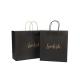 Black Personalized Shopping Tote Paper Bags Private Logo Printed