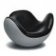 Designer Fiberglass Shell Leather Lounge Leisure Placentero Ball Chair