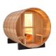 Outdoor Solid Wood Barrel Sauna Heats Up Fast OEM Acceptable