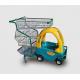 Children Metal Kids Shopping Carts Supermarket  Plastic Push Trolley With Toy Car
