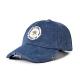 Unisex Distressed Washed Denim Baseball Cap 58cm Embroidered Logo