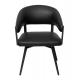 Sleek Design Black Swivel Dining Chairs Easy Cleaning for Dining Room Seating