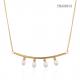 Luxury brand 4 white pearl embellished pendant necklace stainless steel necklace