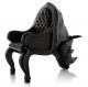 Commercial Fiberglass Rhino Chair / Sofa Home Furniture Animal Shape Black