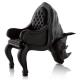 Commercial Fiberglass Rhino Chair / Sofa Home Furniture Animal Shape Black