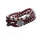 5mm-6mm Natural Garnet Strand Bracelet with Vintage Sterling Silver Charm (B042861W)