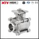 Water Media 3PC Floating Ball Valve with Xtv Butt Weld End and Symbol Pad CF8/CF3m