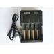 Black 4 Slot 18650 Battery Charger , Electronic Cigarette Battery Charger ABS Material