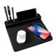 Multifunctional Wireless Charging Mouse Pad With Pen Holder 5W Leather Foldable