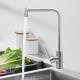SONSILL Kitchen Single Handle Wire Drawing Sink 304 Stainless Steel Faucets