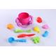 Pink Color Crab Claw Bucket Beach Sand Toys Set Vegetable And Animal Shape