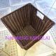 Handweaved graceful square shape washable plastic rattan laundry basket for dirty clothes for Hotel