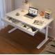 Height Adjustable Desk White Wooden Gaming Workstation for Improved Gaming Experience