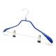Heavy Duty Wide Shoulders With Two Metal Clips  Chrome Wire Hangers
