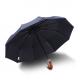 22 3 Folding Pongee Fabric Wooden Handle Umbrella