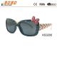 Cute Girl's Sunglasses, Plastic Frame with bow , printed patttern on the temple